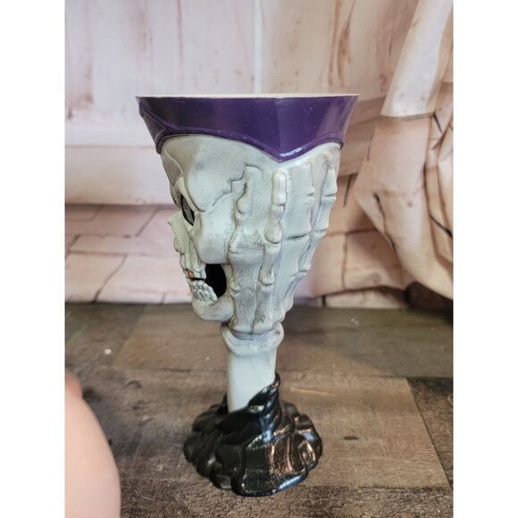 Skull face goblet cup Halloween decor skeleton - Picture 2 of 5